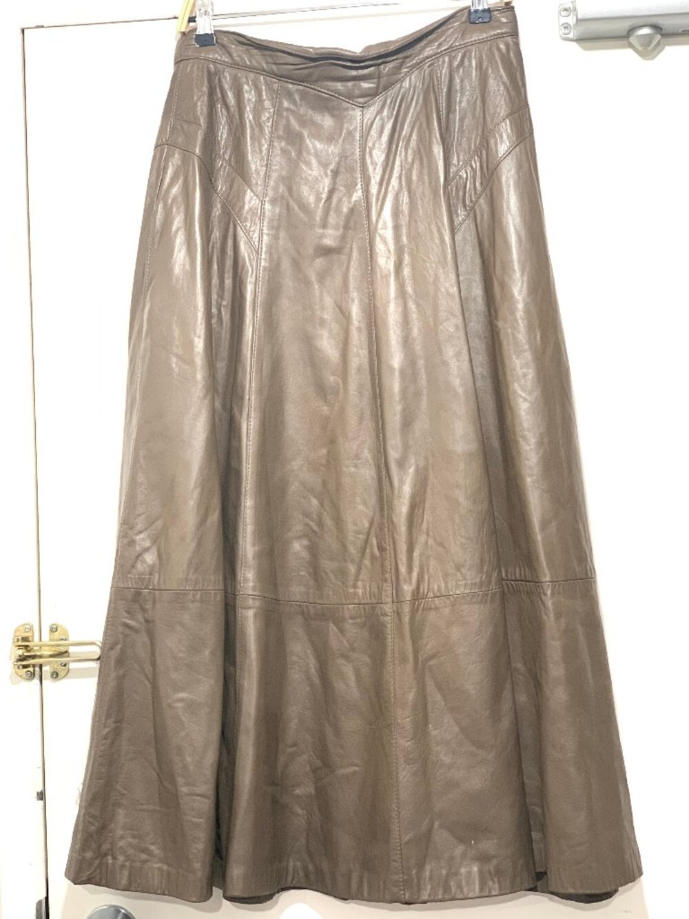 VINTAGE PARALLEL MADE IN CANADA LEATHER SWING MAXI SKIRTS SIZE 12